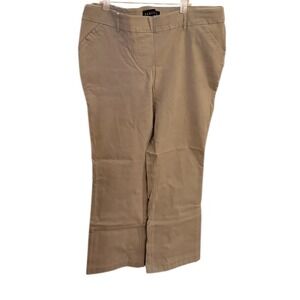 Rekucci Womens Beige Pull On Pants Khaki Straight Leg Stretch Sz 18WP